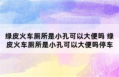 绿皮火车厕所是小孔可以大便吗 绿皮火车厕所是小孔可以大便吗停车